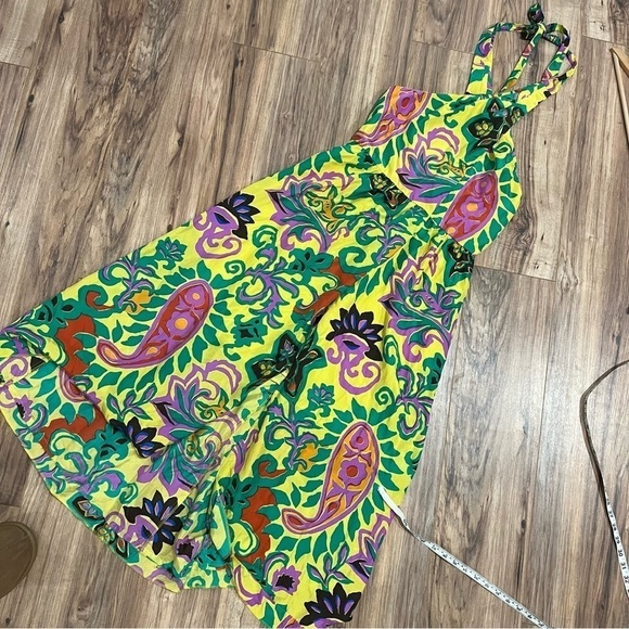 J.Crew Paisley Silk Maxi Sarong Dress In Green Violet Multi 8 - Picture 4 of 11